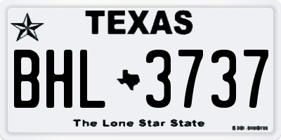 TX license plate BHL3737