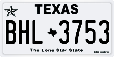 TX license plate BHL3753