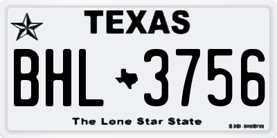 TX license plate BHL3756