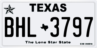 TX license plate BHL3797
