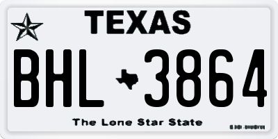 TX license plate BHL3864