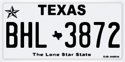 TX license plate BHL3872