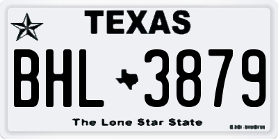 TX license plate BHL3879