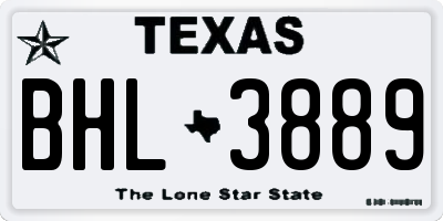 TX license plate BHL3889