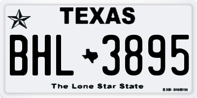TX license plate BHL3895