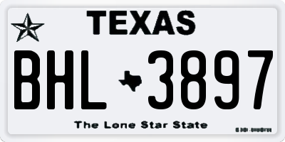TX license plate BHL3897