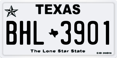 TX license plate BHL3901