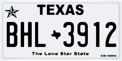 TX license plate BHL3912