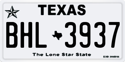 TX license plate BHL3937