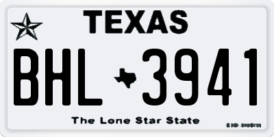 TX license plate BHL3941