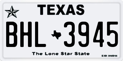 TX license plate BHL3945