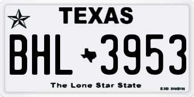 TX license plate BHL3953