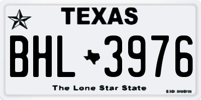 TX license plate BHL3976