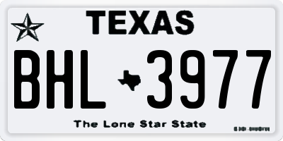 TX license plate BHL3977