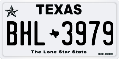 TX license plate BHL3979