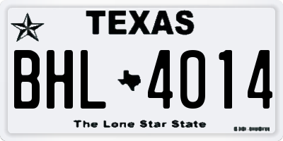TX license plate BHL4014