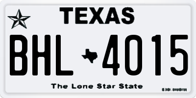 TX license plate BHL4015