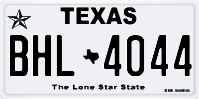 TX license plate BHL4044