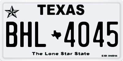 TX license plate BHL4045