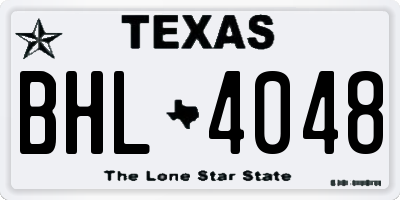 TX license plate BHL4048