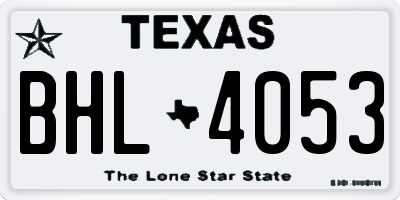 TX license plate BHL4053