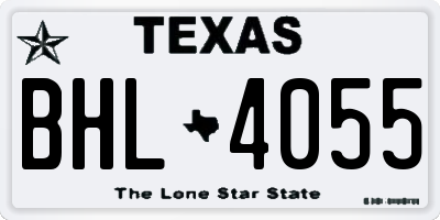 TX license plate BHL4055