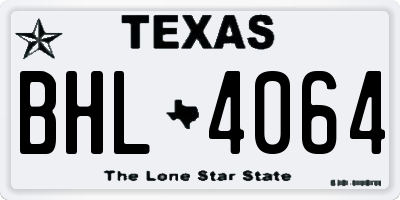 TX license plate BHL4064
