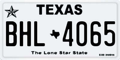 TX license plate BHL4065