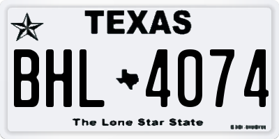 TX license plate BHL4074