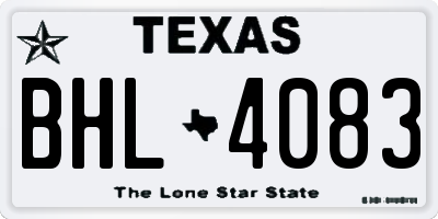 TX license plate BHL4083