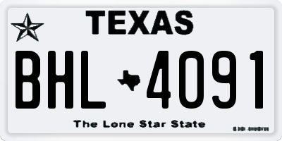 TX license plate BHL4091