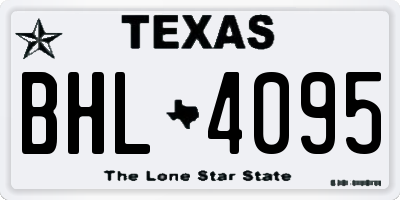 TX license plate BHL4095