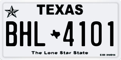 TX license plate BHL4101