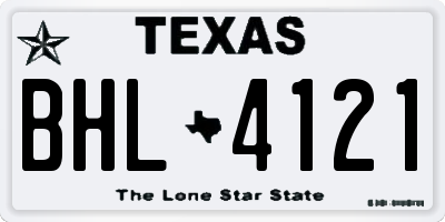 TX license plate BHL4121