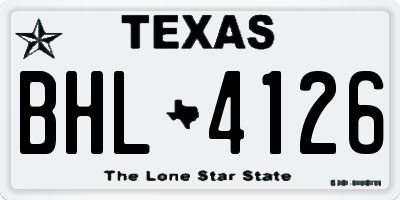 TX license plate BHL4126