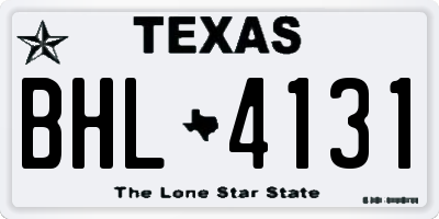 TX license plate BHL4131