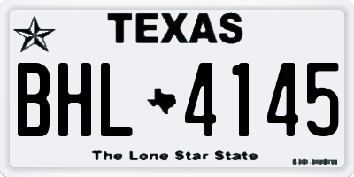 TX license plate BHL4145