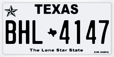 TX license plate BHL4147
