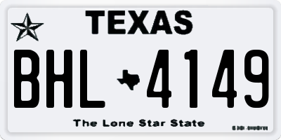 TX license plate BHL4149