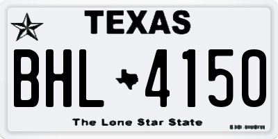 TX license plate BHL4150