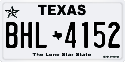 TX license plate BHL4152