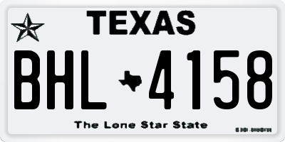 TX license plate BHL4158