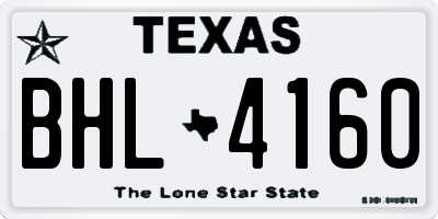 TX license plate BHL4160