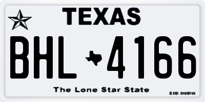 TX license plate BHL4166