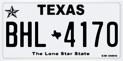 TX license plate BHL4170