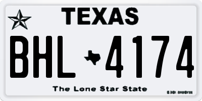 TX license plate BHL4174