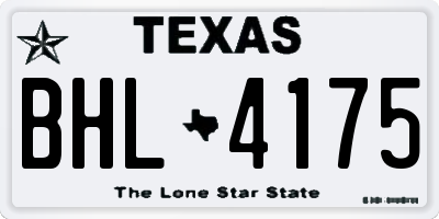 TX license plate BHL4175