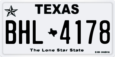 TX license plate BHL4178