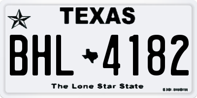 TX license plate BHL4182
