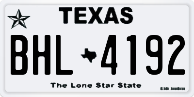 TX license plate BHL4192